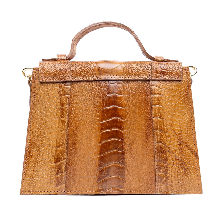 Bolsa Mini em Couro de Canela de Avestruz Strut Chestnut - Strut