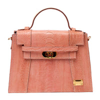 Bolsa Mini em Couro de Canela de Avestruz Strut Rosa - Strut