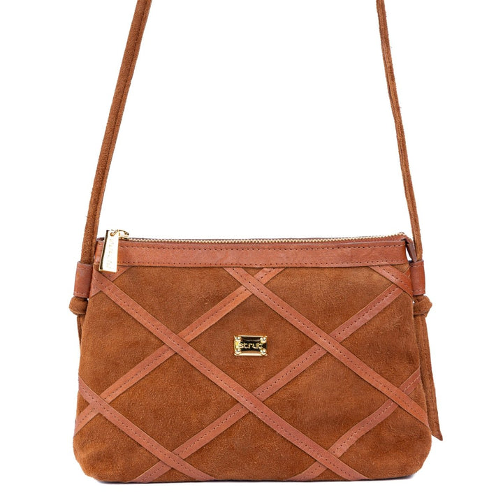 Bolsa Pequena em Couro Camurça Strut - Caramelo - Strut