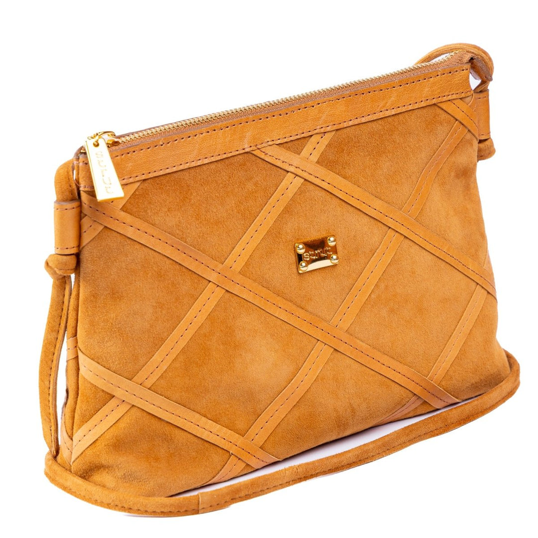 Bolsa Pequena em Couro Camurça Strut - Chestnut - Strut