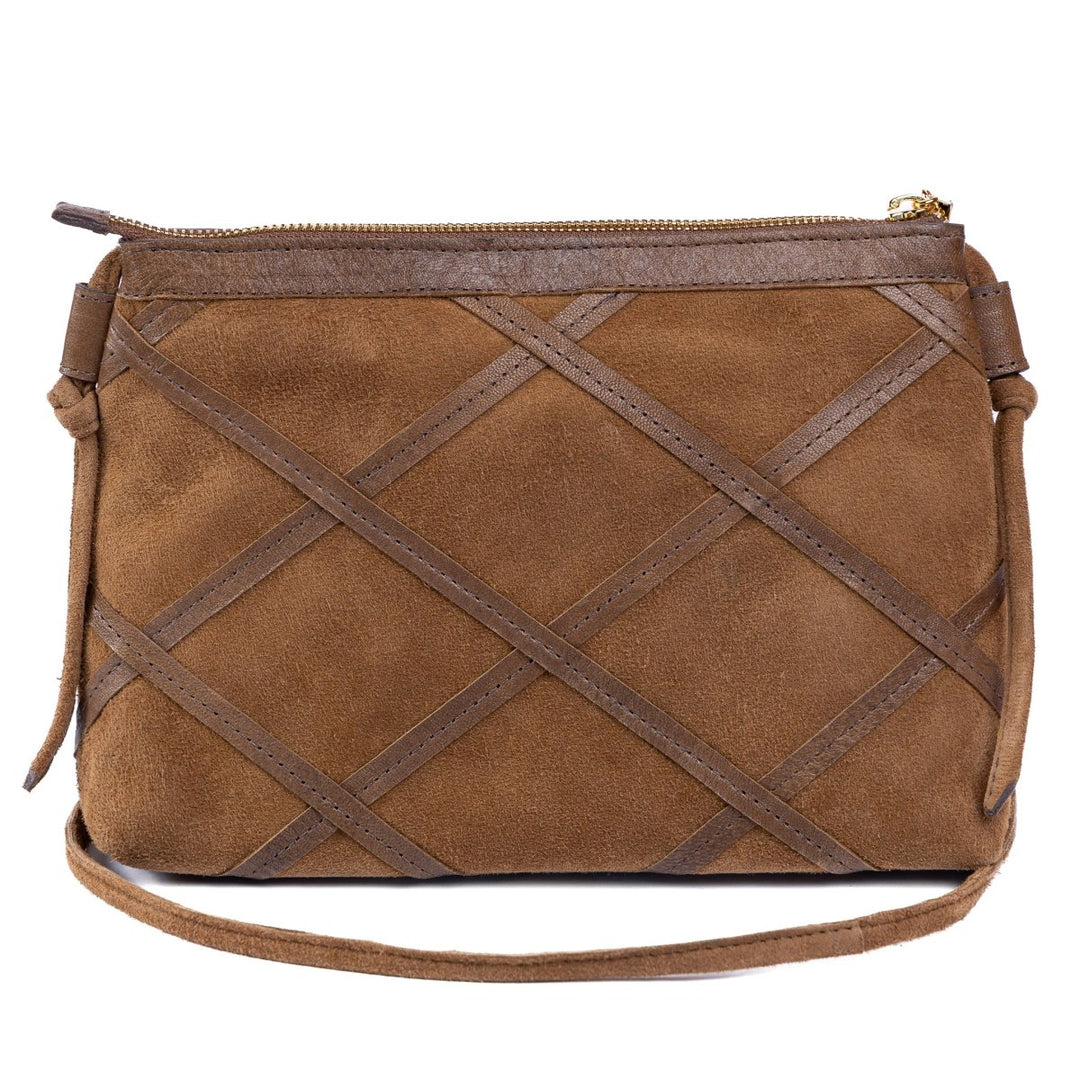Bolsa Pequena em Couro Camurça Strut - Tabaco - Strut