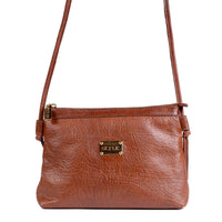 Bolsa Pequena Feminina Strut em Couro de Carneiro - Caramelo - Strut