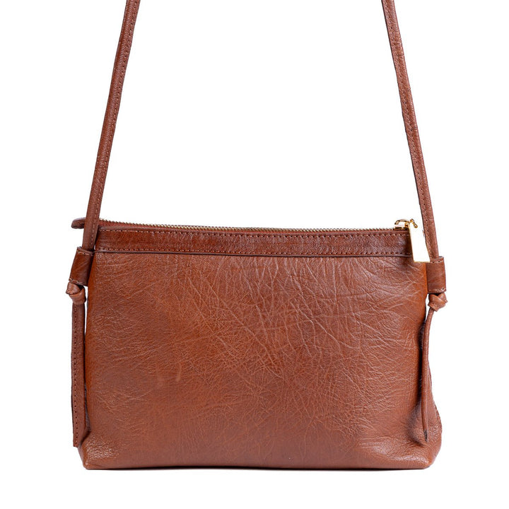 Bolsa Pequena Feminina Strut em Couro de Carneiro - Caramelo - Strut