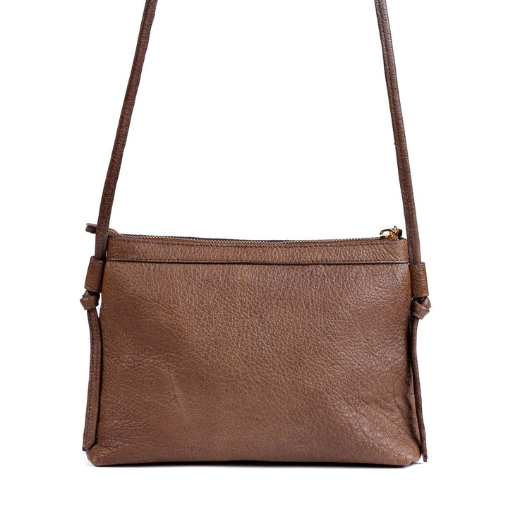 Bolsa Pequena Feminina Strut em Couro de Carneiro - Tabaco - Strut