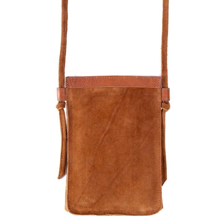 Bolsa Porta Celular em Couro Camurça - Caramelo - Strut