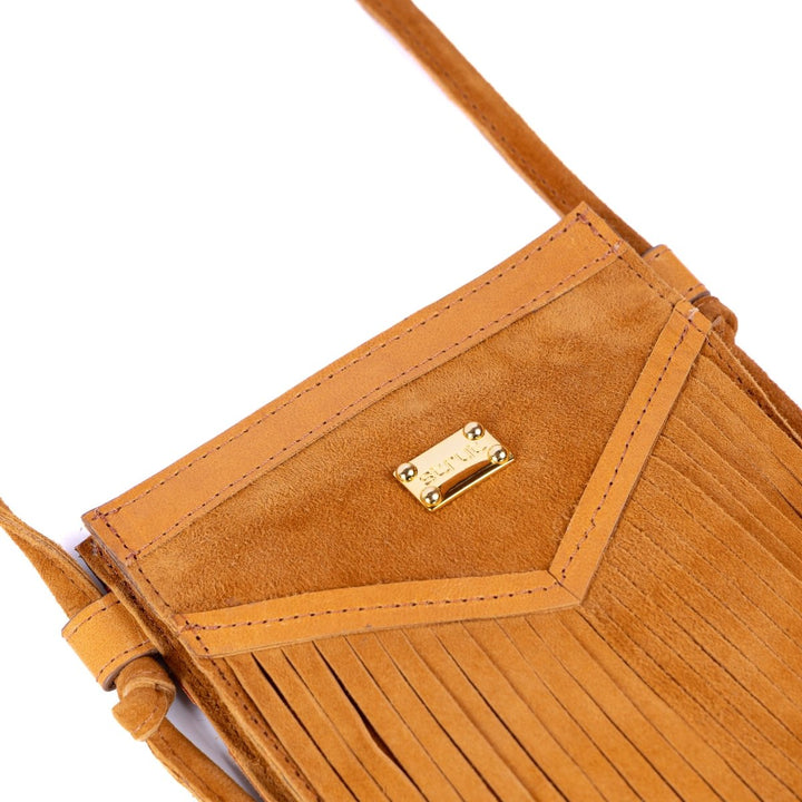 Bolsa Porta Celular em Couro Camurça - Chestnut - Strut
