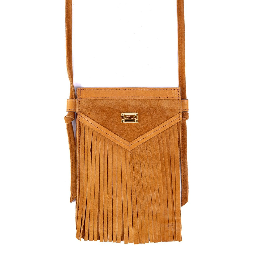 Bolsa Porta Celular em Couro Camurça - Chestnut - Strut