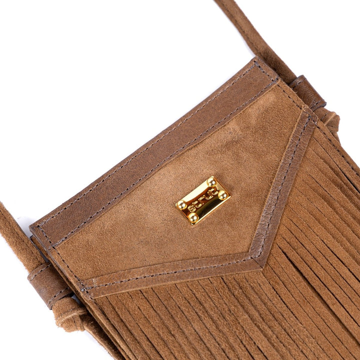 Bolsa Porta Celular em Couro Camurça - Tabaco - Strut