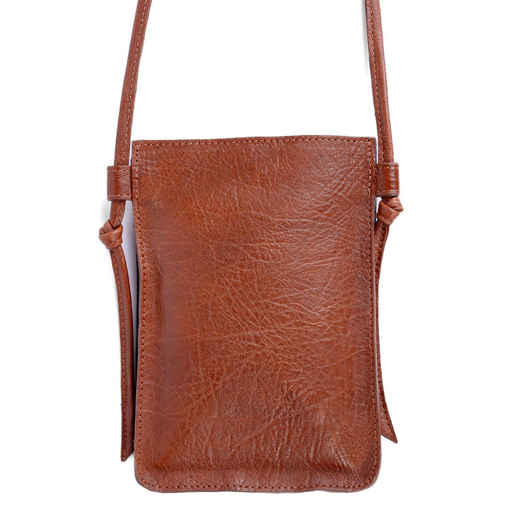 Bolsa Porta Celular Strut em Couro de Carneiro - Caramelo - Strut