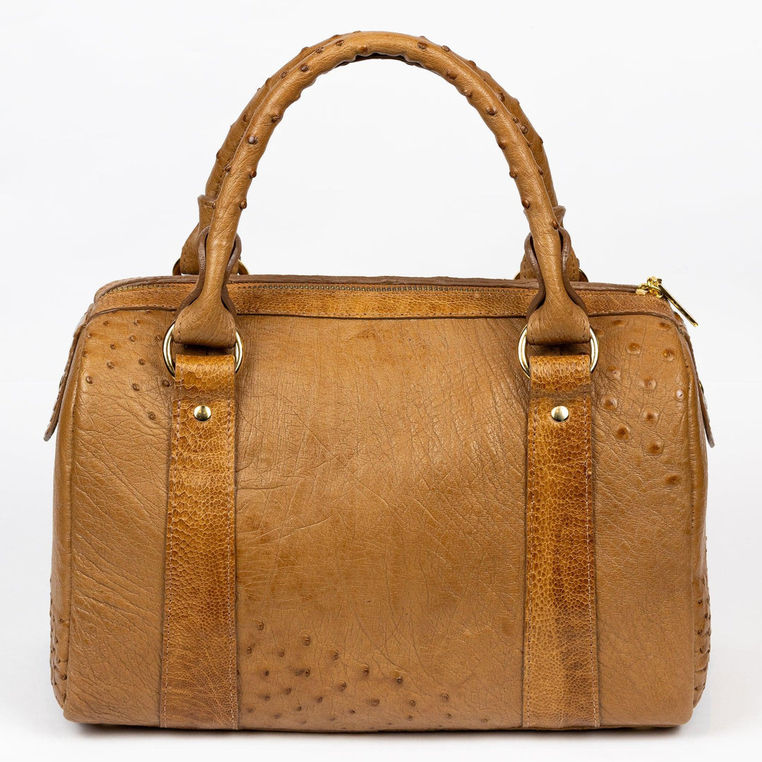 Bolsa Strut Feminina em Couro de Avestruz Baú Chestnut - Strut