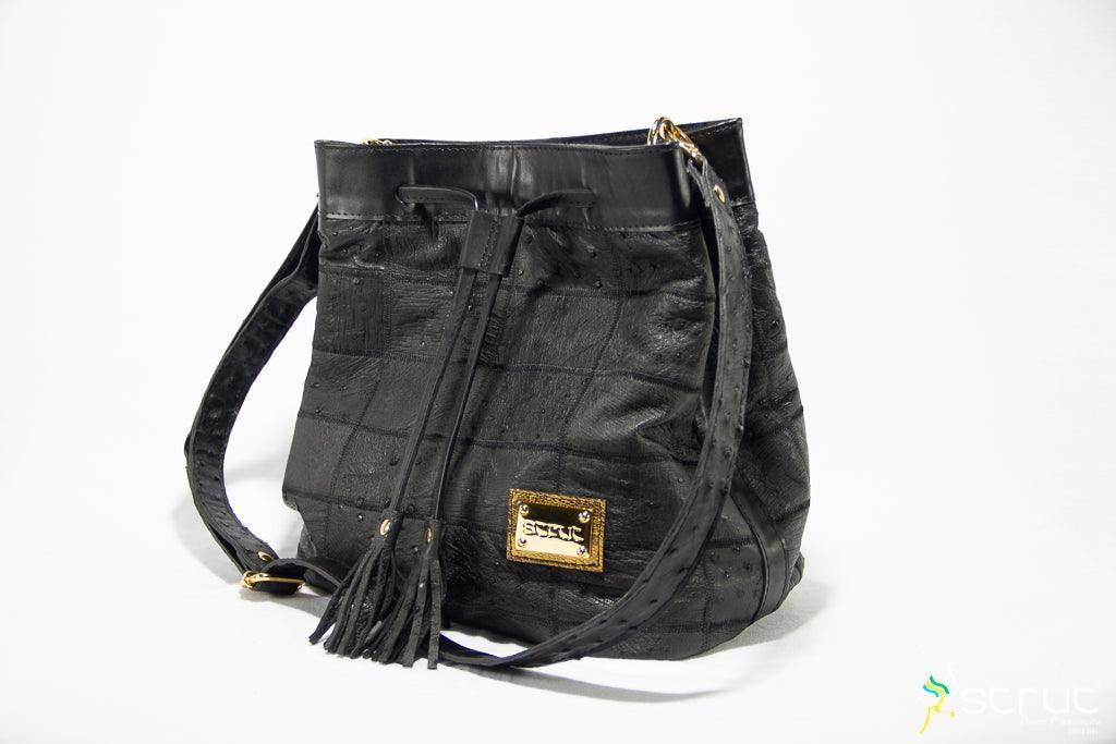 Bolsa Strut Feminina em Couro de Avestruz Bucket - Strut