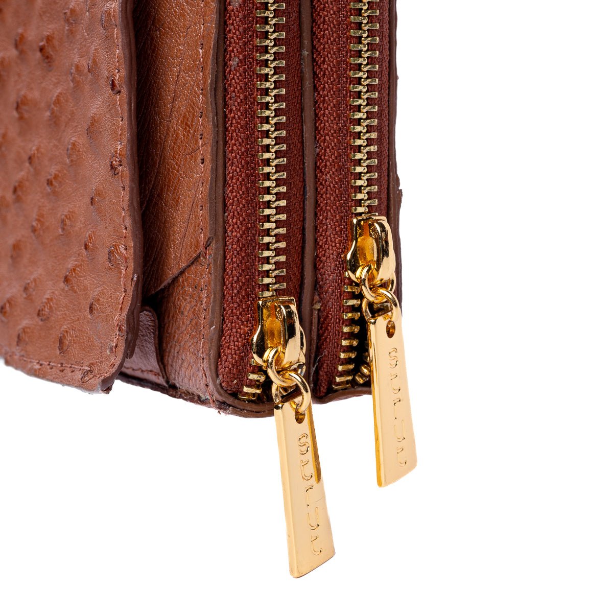 Bolsa Transversal Feminina em Couro de Avestruz Terracota - Strut