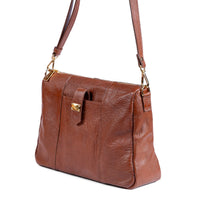 Bolsa Transversal Feminina Strut em Couro de Carneiro - Caramelo - Strut