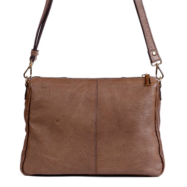 Bolsa Transversal Feminina Strut em Couro de Carneiro - Tabaco - Strut
