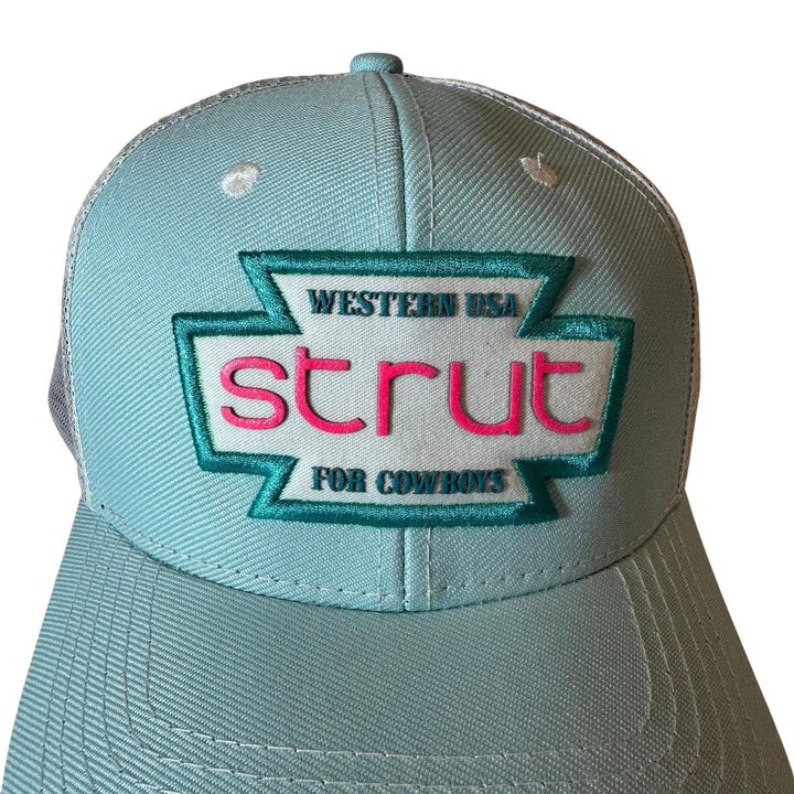 Boné Strut Trucker Azul Claro e Rosa - Strut