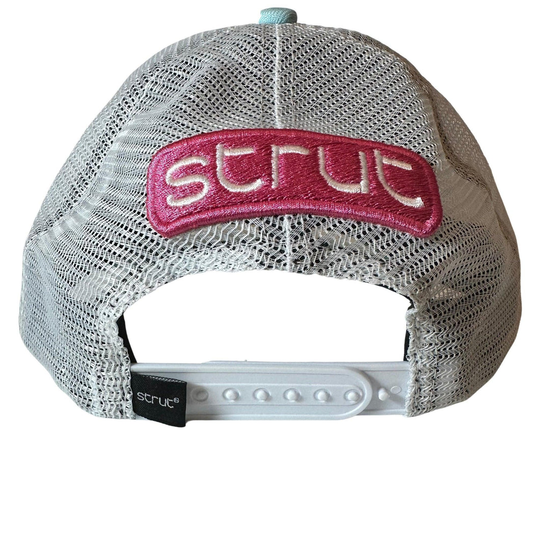 Boné Strut Trucker Azul Claro e Rosa - Strut