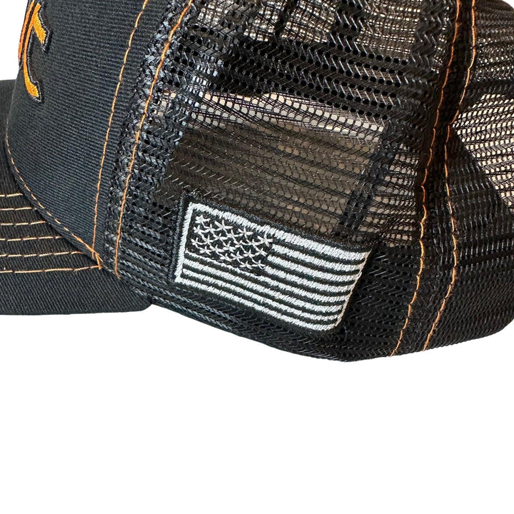 Boné Strut Trucker Preto e Laranja - Strut