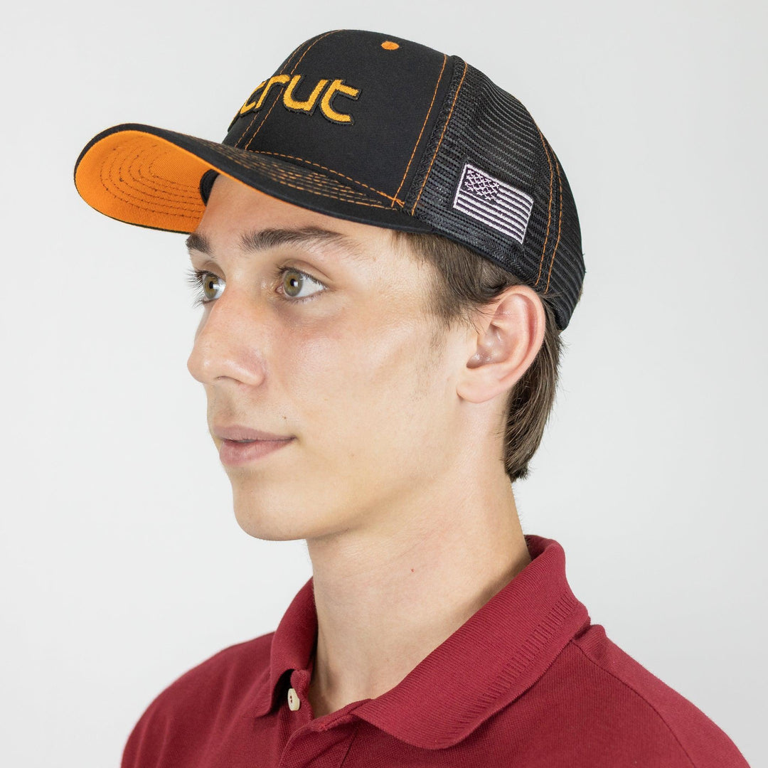 Boné Strut Trucker Preto e Laranja - Strut