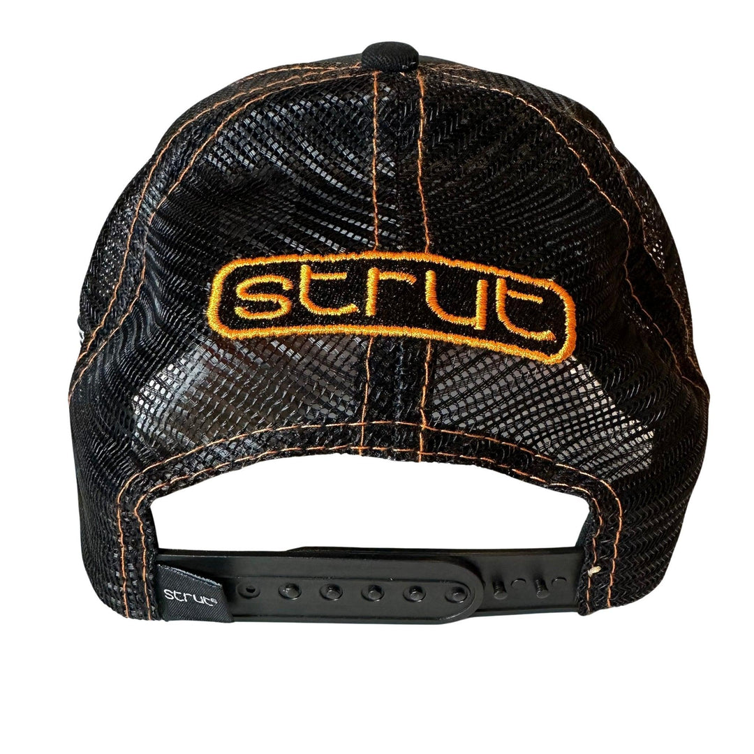 Boné Strut Trucker Preto e Laranja - Strut