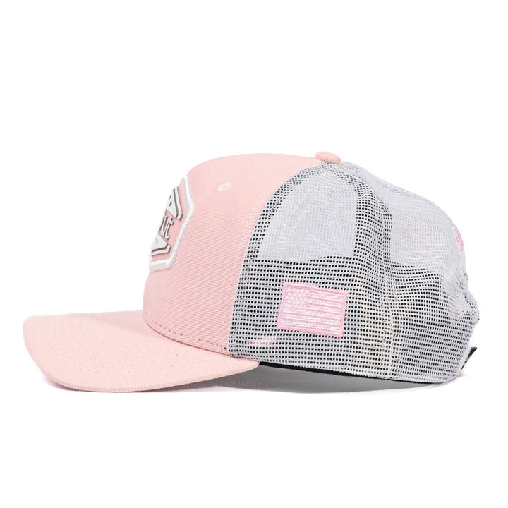 Boné Trucker Strut Tela Bandeira EUA Rosa Bebê - Strut