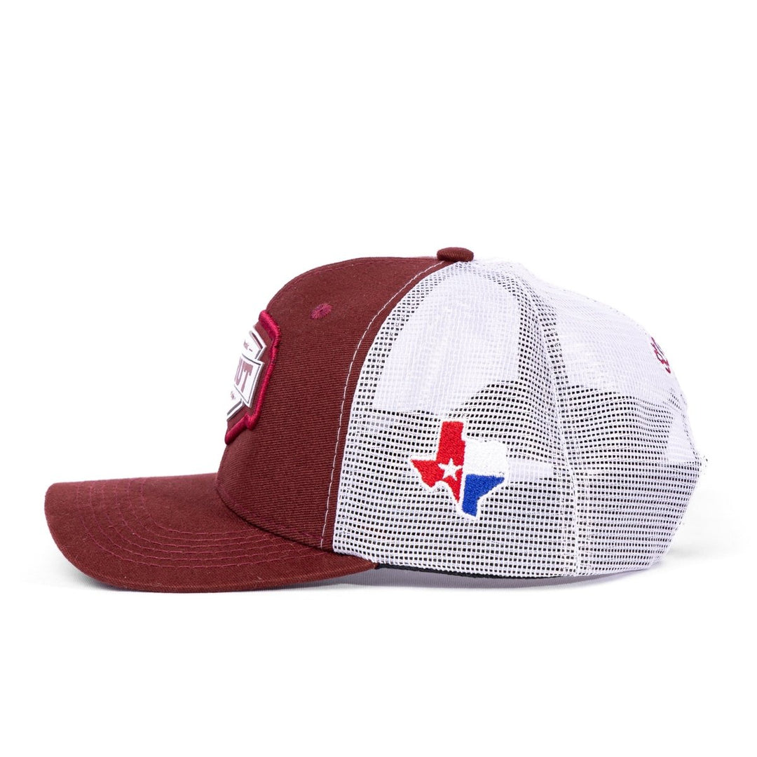 Boné Trucker Tela Bandeira Texas Strut Bordô e Branco - Strut