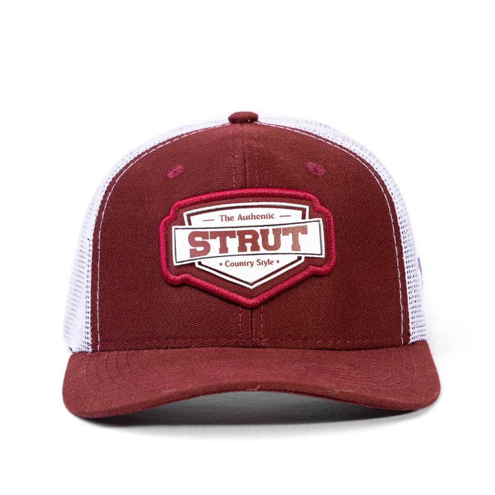 Boné Trucker Tela Bandeira Texas Strut Bordô e Branco - Strut