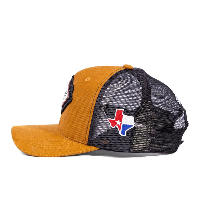 Boné Trucker Tela Strut Preto e Caramelo - Strut