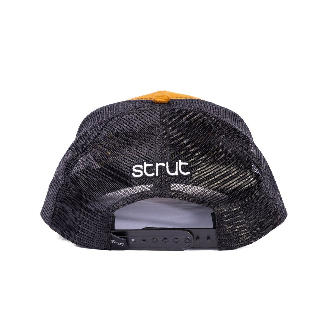 Boné Trucker Tela Strut Preto e Caramelo - Strut