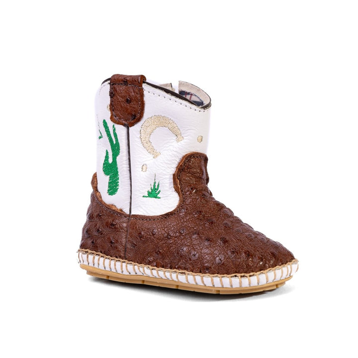 Bota Country Infantil em Couro de Avestruz Baby Marfim - Strut