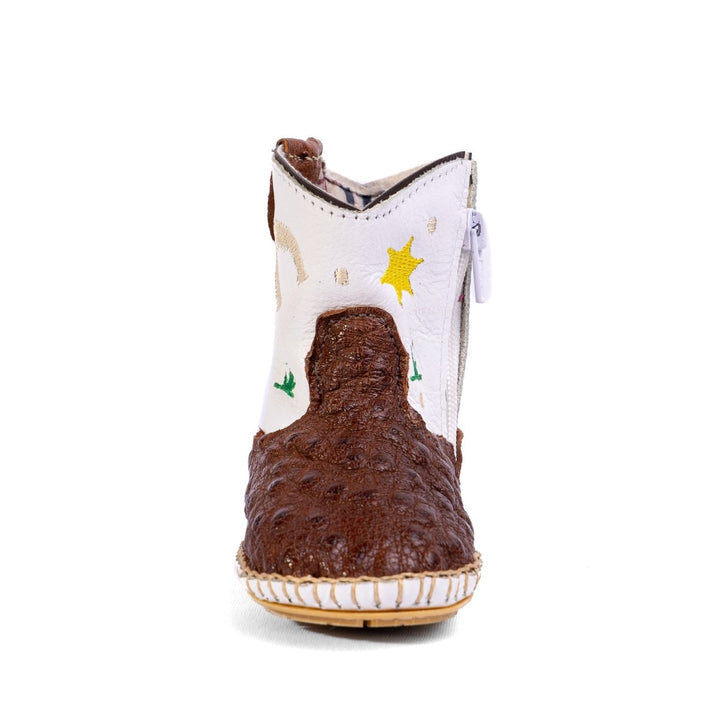 Bota Country Infantil em Couro de Avestruz Baby Marfim - Strut