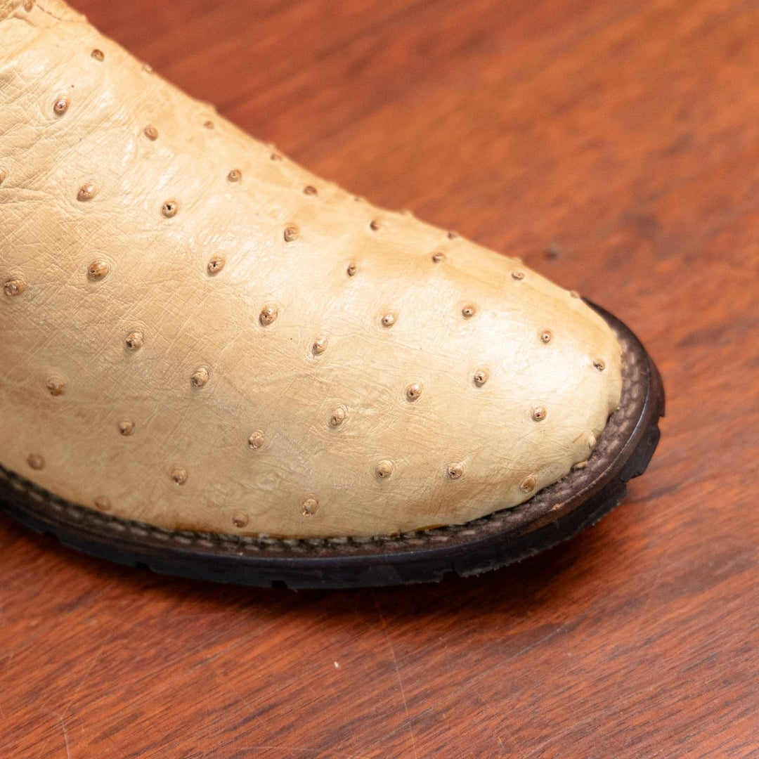 Bota Couro De Avestruz Legitimo Bico Redondo - Strut
