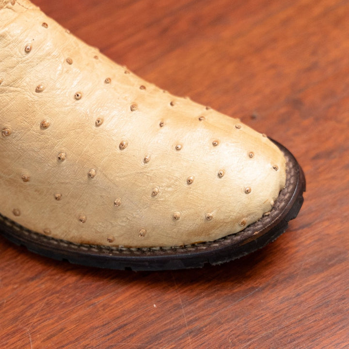 Bota Couro De Avestruz Legitimo Bico Redondo - Strut