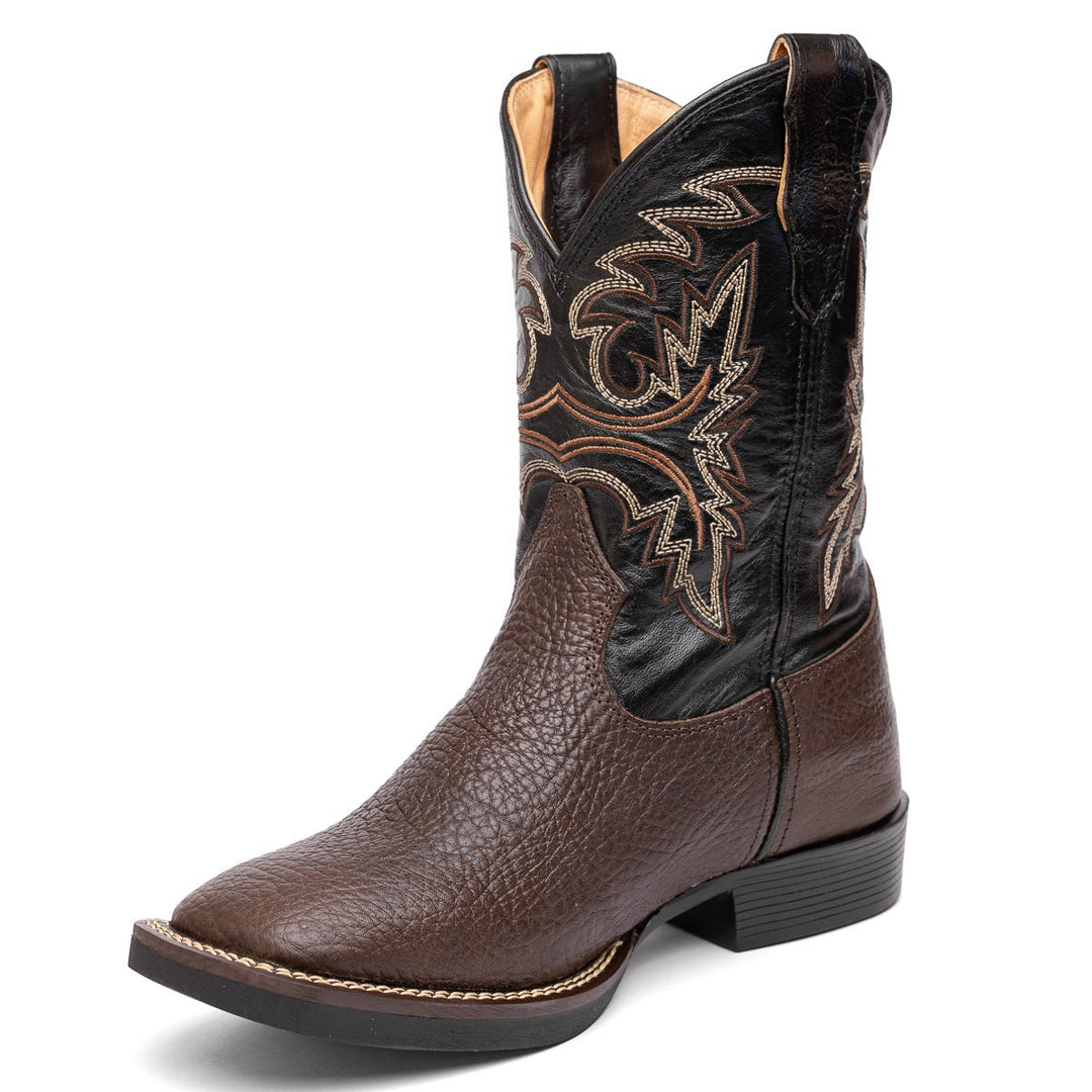 Bota em Couro Bovino com Cano Bordado Café - Strut