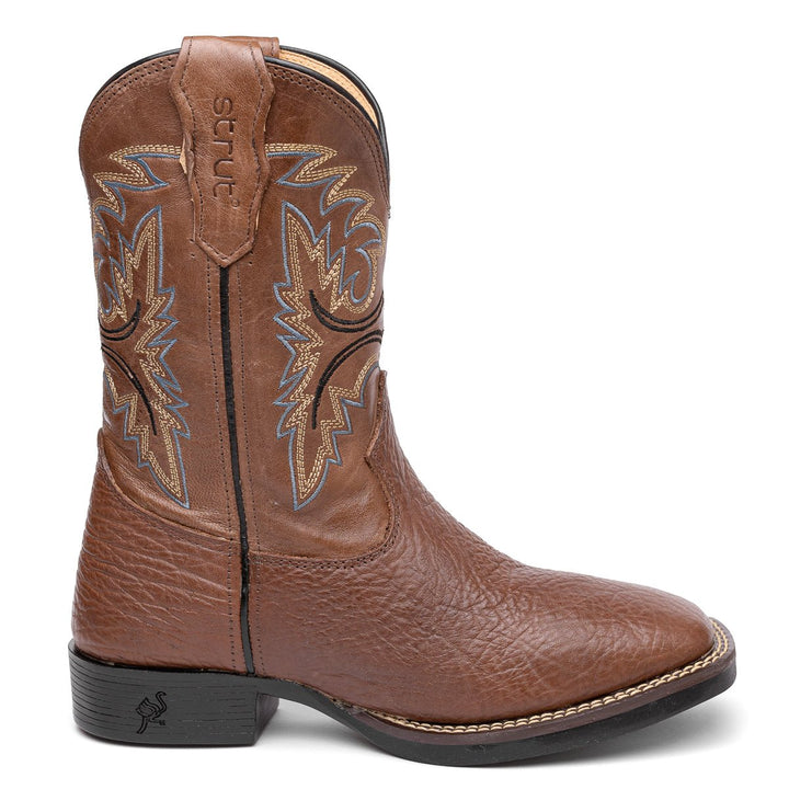 Bota em Couro Bovino com Cano Bordado Tabaco - Strut