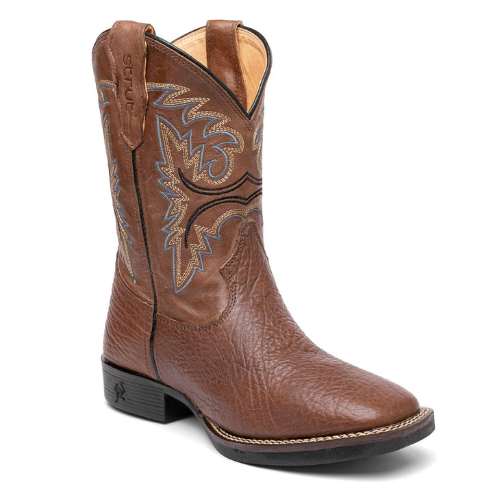 Bota em Couro Bovino com Cano Bordado Tabaco - Strut
