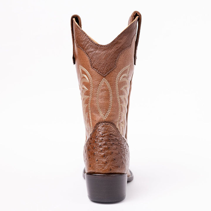 Bota Feminina em Couro de Avestruz Liso Bico Fino - Strut