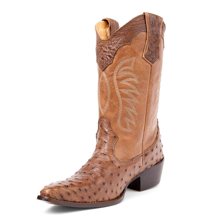 Bota Feminina Strut Couro De Avestruz Bico Fino - Strut