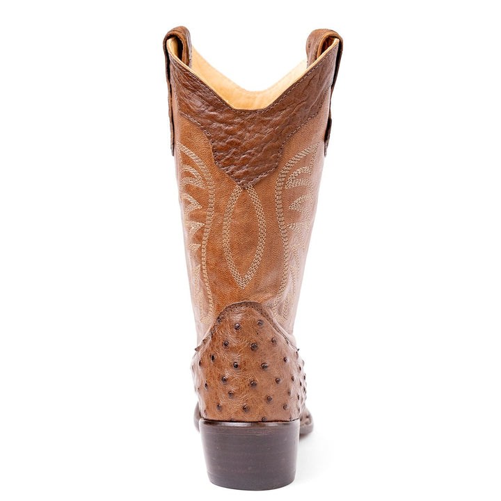 Bota Feminina Strut Couro De Avestruz Bico Fino - Strut