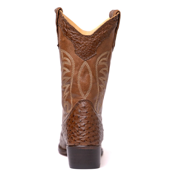 Bota Feminina Strut Couro De Avestruz Bico Fino - Strut