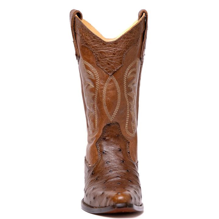 Bota Feminina Strut Couro De Avestruz Bico Fino - Strut
