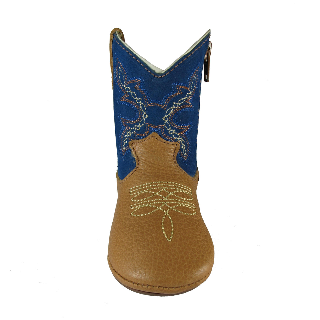 Bota Infantil Baby Couro Bovino Caramelo Azul - Strut