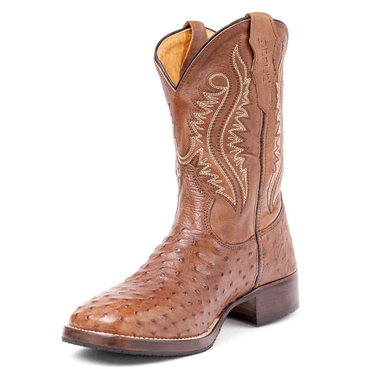 Bota Masculina Em Couro de Avestruz Cheio com Solado em Couro - Strut