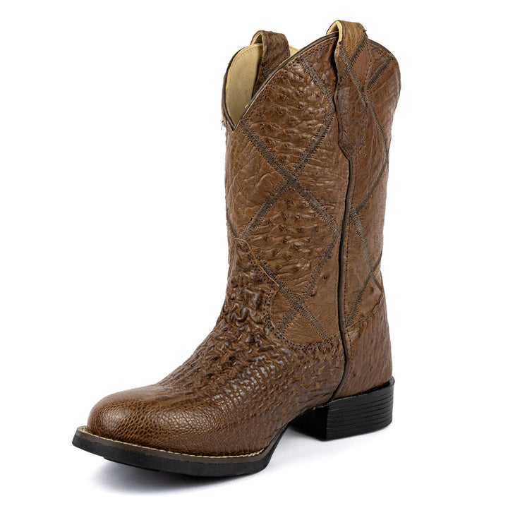 Bota Masculina em Couro de Avestruz Liso Strut Tabaco ST009 - Strut