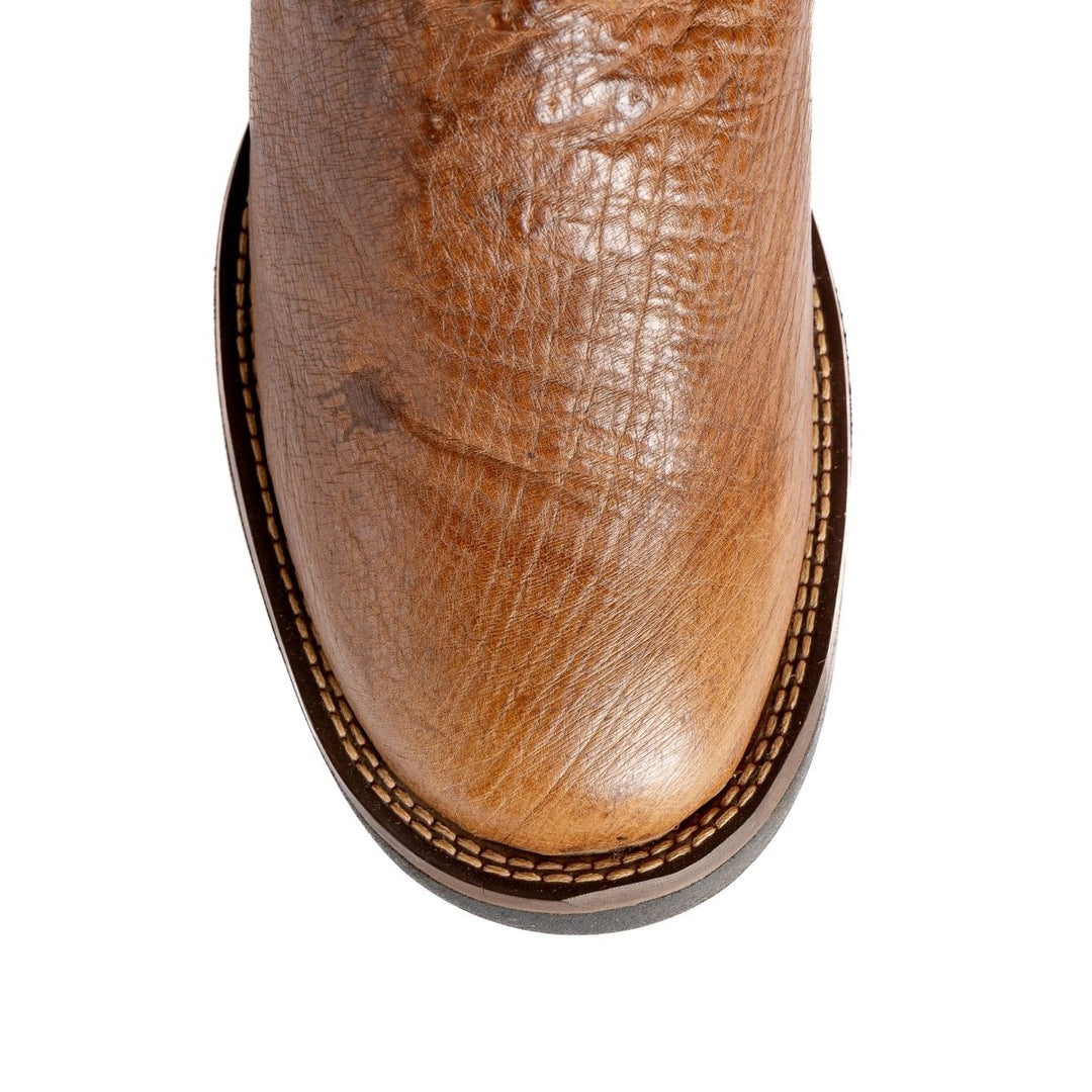 Bota Masculina em Couro de Avestruz Liso Tabaco - Strut