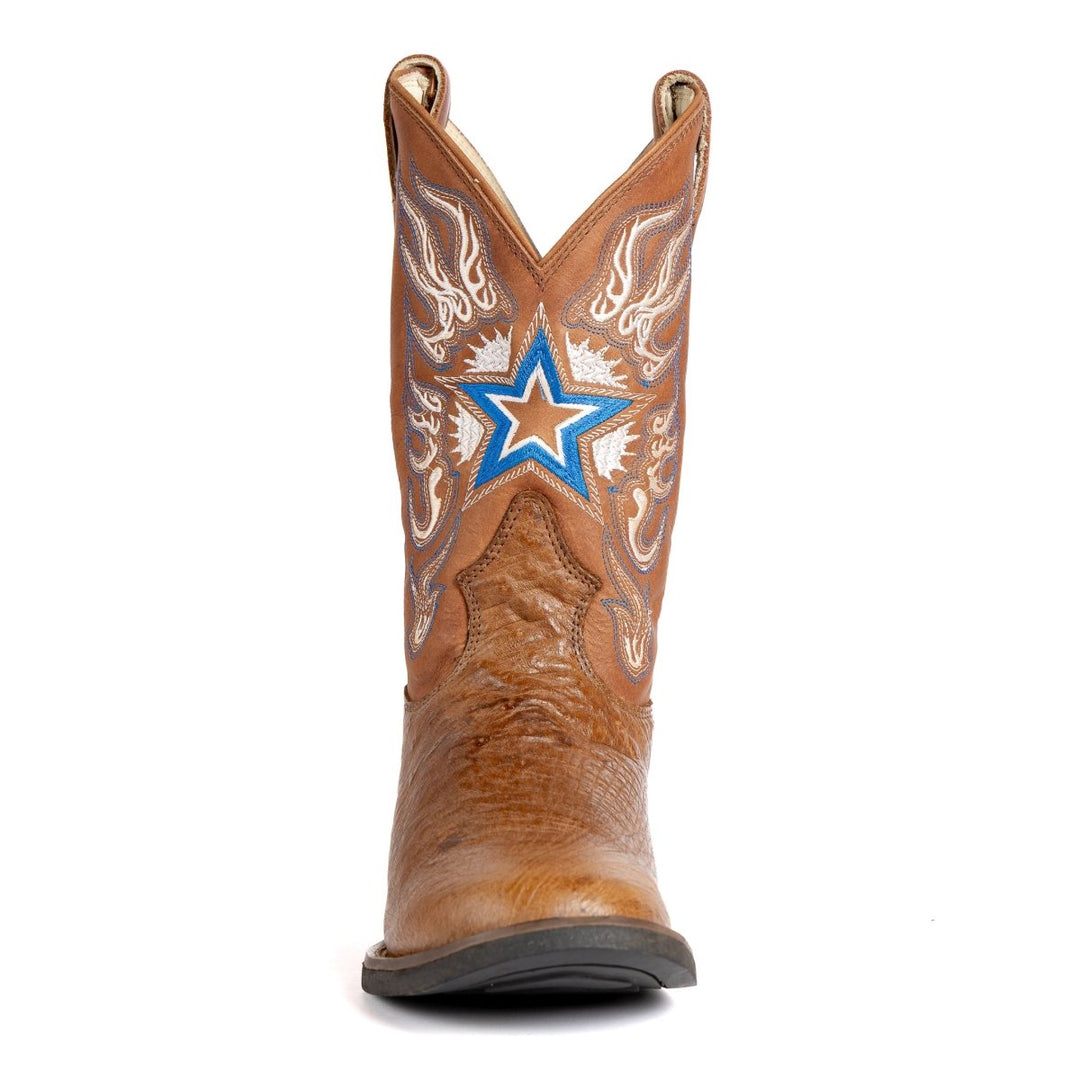 Bota Masculina em Couro de Avestruz Liso Tabaco - Strut