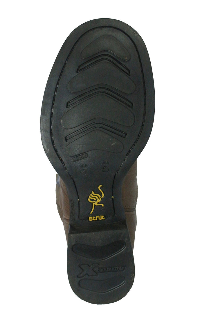 Bota Masculina em Couro de Avestruz Liso Tabaco - Strut