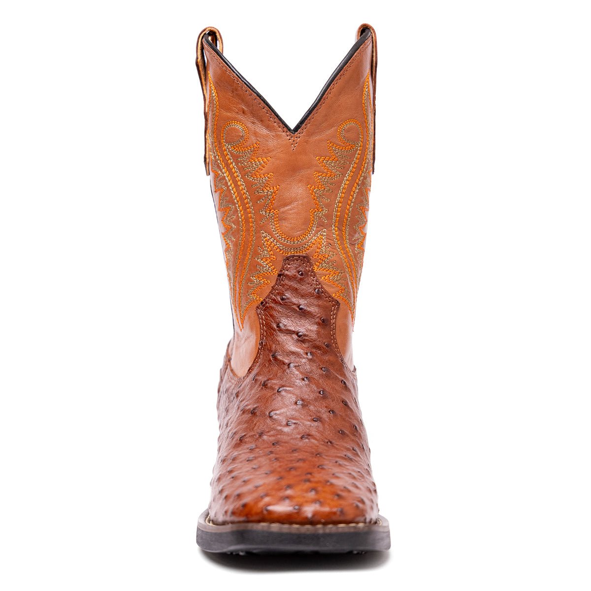 Bota Masculina Strut Couro De Avestruz Cheio St011 Caramelo - Strut