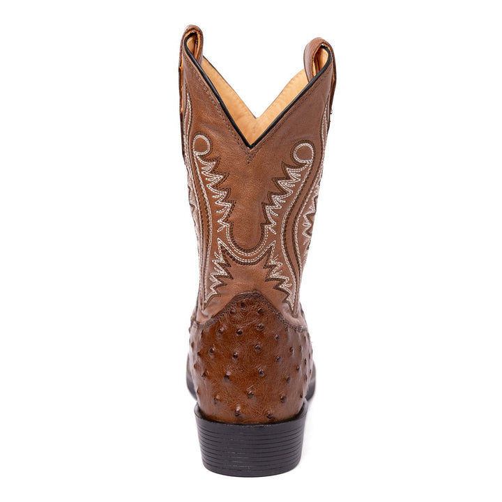 Bota Masculina Strut Couro De Avestruz Cheio ST011 - Tabaco - Strut