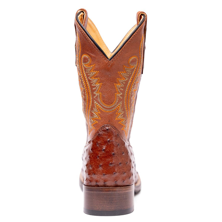 Bota Masculina Strut Couro De Avestruz Cheio St012 Caramelo - Strut