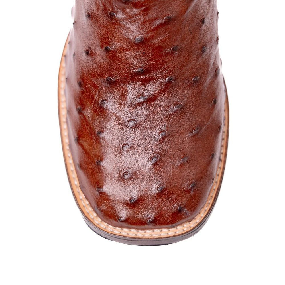 Bota Masculina Strut Couro De Avestruz Cheio St012 Caramelo - Strut